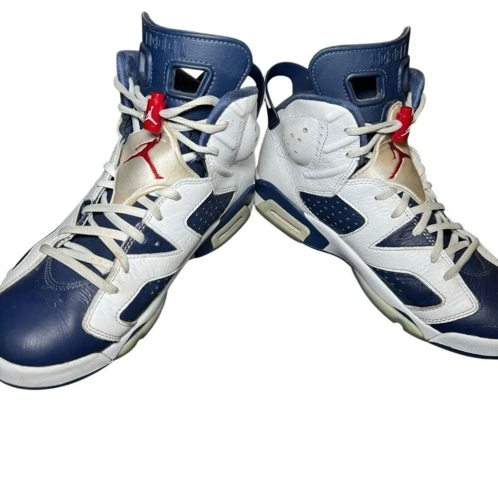 Jordan 6 Retro Olympic 2024 White Varsity Red Navy CT8529-164 Mens 9.5